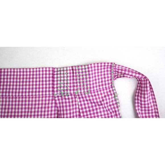 VINTAGE PURPLE CHECKERED PLAID EMBROIDERED HALF APRON - Picture 7 of 7